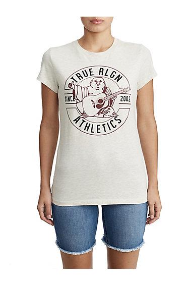 Women's Athletic Buddha Crew Tee | Oatmeal | Size Xx Small | True Religion