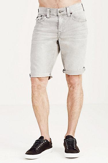 True Religion Ricky Corduroy Mens Short - Grey