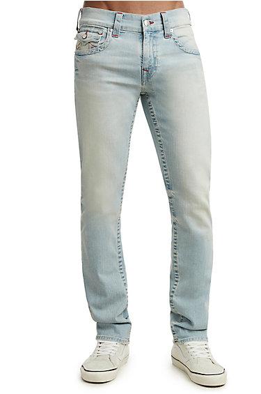 Men's Slim Fit White Washed Jean | Illuminated Sky | Size 27 | True Religion