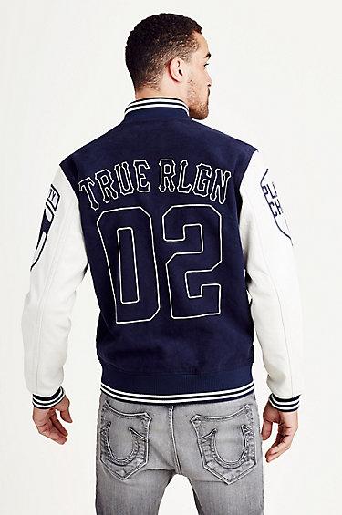 Collegiate Mens Jacket | Midnight Blue | Size Medium | True Religion