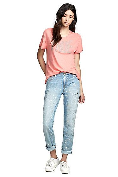 Cameron Slim Boyfriend Womens Jean | Chrome Constellation | Size 23 | True Religion