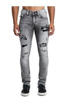 Mens Distressed Plaid Lining Skinny Jean W/ Flap | Feom Concert Pathway Mending | Size 27 | True Religion