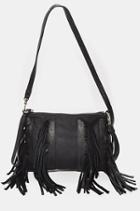 True Religion Sasha Small Crossbody Bag With Fringe - Black