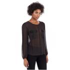 Mix Media Woven Womens Top | Black | Size Small | True Religion