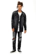 Mens Bleach Splatter Destroyed Rocco Skinny Jean | Dark Cyber Rebel | Size 28 | True Religion