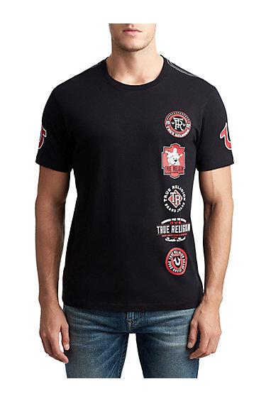 Mens Logo Patch Graphic Tee | Black | Size X Small | True Religion
