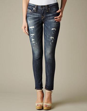 Womens Distressed Halle Super Skinny Jean By True Religion