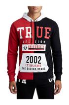 Men's Split Active Pullover Hoodie | Red Combo | Size Small | True Religion
