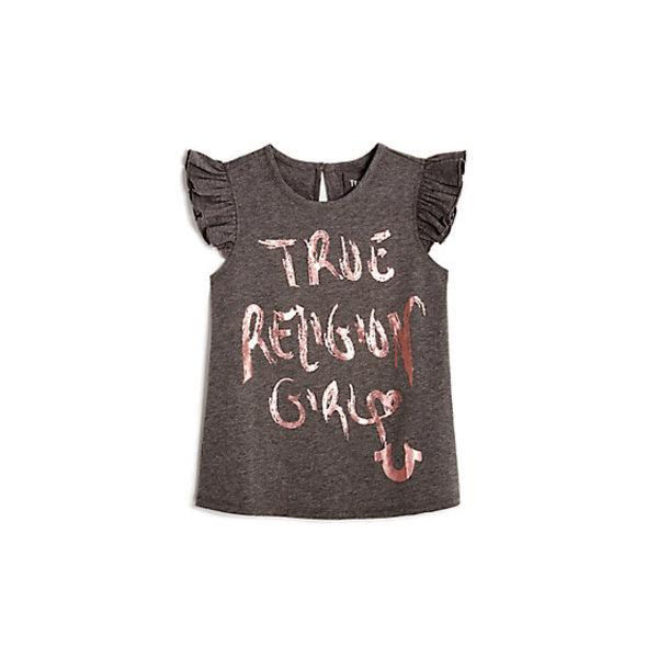 Flutter Sleeve Kids Tee | Grey | Size Medium | True Religion