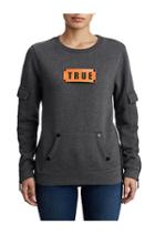 Womens Utility Pullover | Charcoal Heather | Size X Small | True Religion