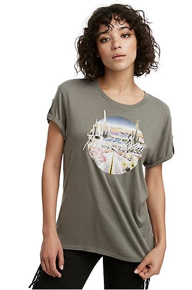 Rolled Sleeve Bf Womens Tee | Charcoal | Size X Small | True Religion
