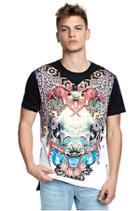 Mens Desert Oasis Step Hem Graphic Tee | Black | Size Small | True Religion