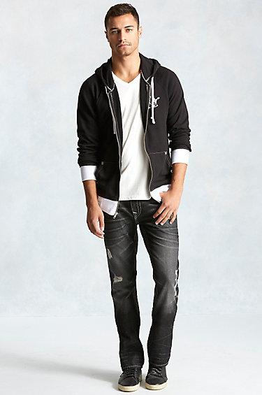 True Religion Hand Picked Natural Stitch Mens Jean - Grave Robber