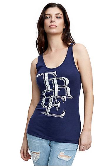 Women's Stacked True Rib Tank Top | Navy | Size X Small | True Religion