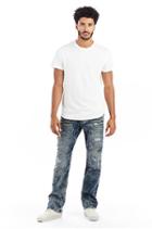 Mens Destroyed Ricky Straight Mens Jean | Worn Lake Shadows | Size 28 | True Religion