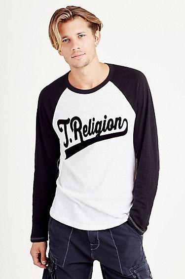True Religion Raglan Mens T-shirt - Jet Black