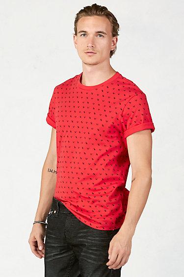 True Religion Horseshoe All Over Mens Tee - True Red