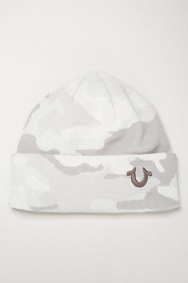 True Religion Camo Watch Cap - White