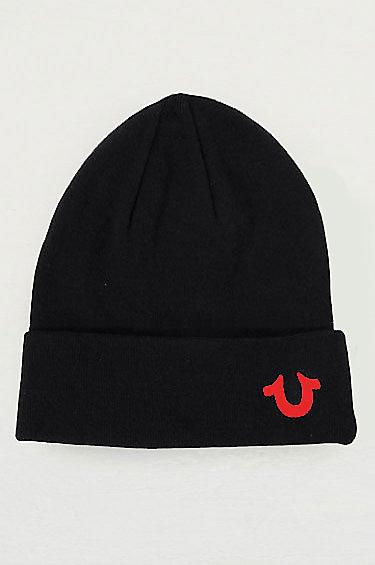 True Religion Knit Cotton Beanie - Black