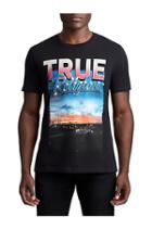 Mens Retro Sunset Graphic Tee | Black | Size X Small | True Religion