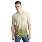 Mens Ombre Acid Wash Pocket Tee | Military Green | Size Small | True Religion