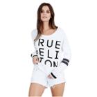 Womens Embroidered True Pullover | White | Size X Small | True Religion