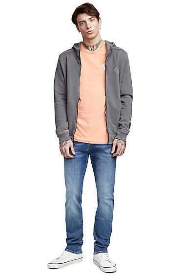 Mens Classic Pop Color Zip Up Hoodie | Grey | Size X Small | True Religion