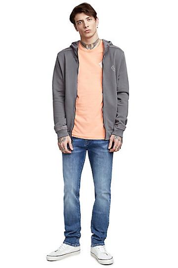Mens Classic Pop Color Zip Up Hoodie | Grey | Size X Small | True Religion