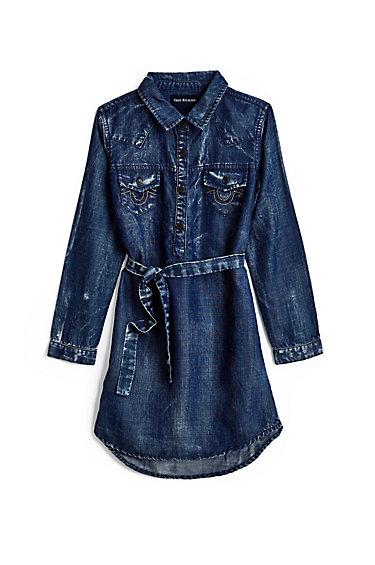 Western Shirt Toddler/little Kids Dress | Indigo | Size 4 | True Religion
