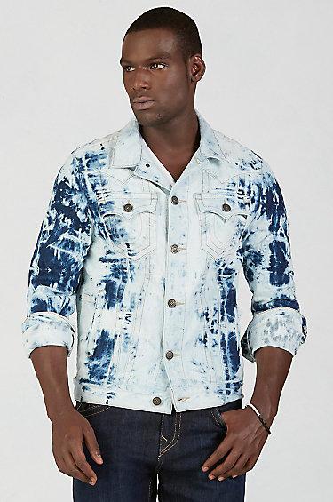 True Religion Jimmy Tie Dye Mens Denim Jacket - Artisan Tie Dye