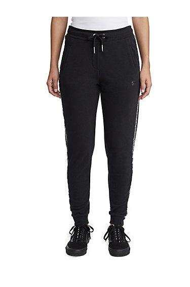 Womens Rhinestone Panel Jogger | Black | Size X Small | True Religion