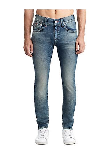 Mens Bartack Skinny Jean W/ Flap | Golden Sky | Size 27 | True Religion