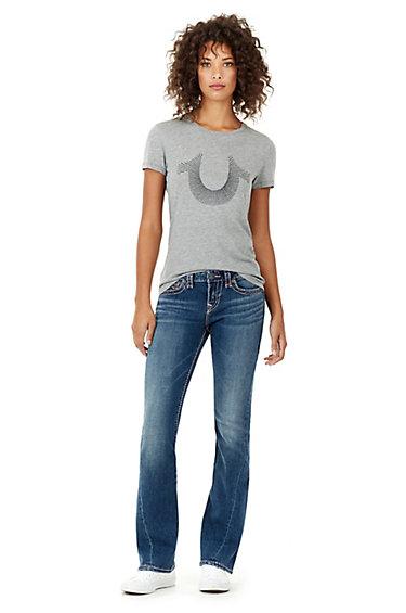Becca Bootcut Twist Seam Super T Womens Jean | Corinth Blue | Size 23 | True Religion