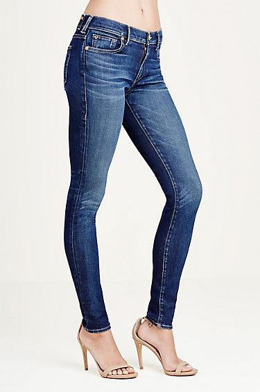 True Religion Halle Super Skinny Womens Jean - Off Beat