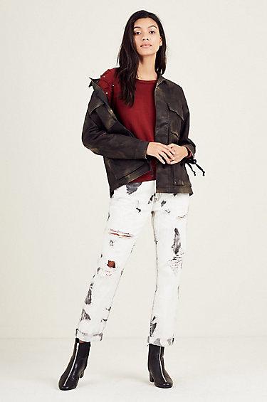 Military Coated Womens Jacket | Rough Turf | Size X Small | True Religion
