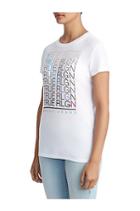 Womens Crystal Embellished Fade Graphic Tee | White | Size Xx Small | True Religion