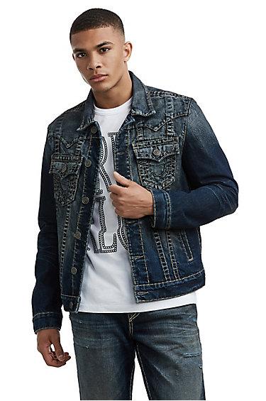 Mens Jimmy Super T Jacket | Combat Blue | Size Small | True Religion
