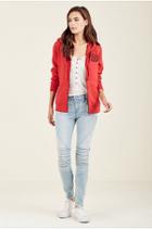 Womens Classic Graphic Zip Up Hoodie | Ruby Red | Size X Small | True Religion