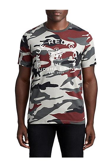 Mens Color Camo Logo Tee | Grey /redwood | Size X Small | True Religion