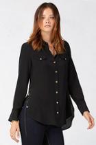 True Religion Relaxed Silk Georgia Womens Shirt - Black