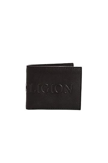 Women's Embossed Leather Utility Bifold Wallet | Black | True Religion