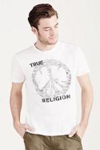 True Peace Sign Mens Tee | Optic White | Size X Small | True Religion