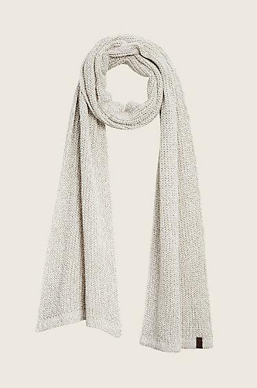 True Religion Two Tone Knit Scarf - White