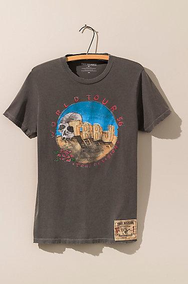 True Religion World Tour Crew Neck Mens Tee - Black