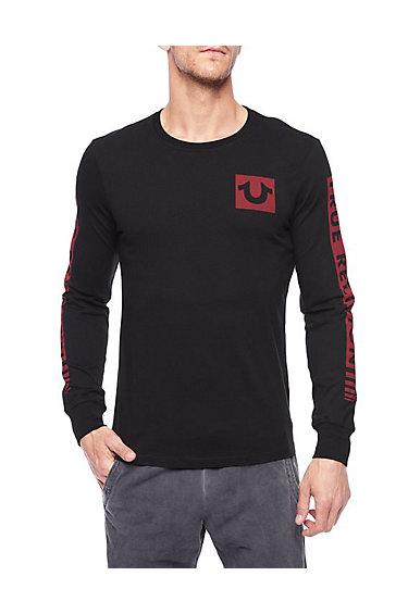 True Religion Hand Picked Long Sleeve Mens Tee - Black