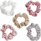 Riviera Textured Satin Rib-knit Scrunchies