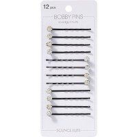 Scunci Black And Crystal Bobby Slides Set