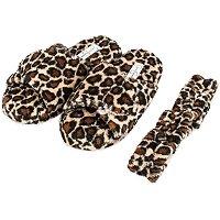 Jessica Simpson Leopard Spa Slipper Set