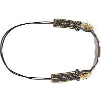 Elle Gold & Black Beaded Headwrap