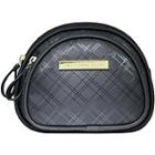 Anna Martina Franco Tonal Plaid Double Zip Dome Cosmetic Case
